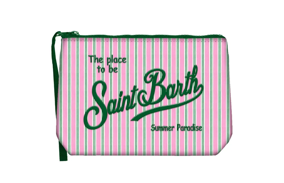 MC2 Saint Barth Aline Cotton pochette rosa righe cotone