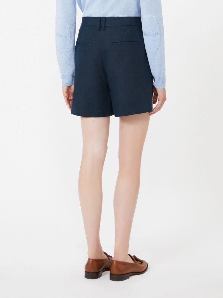 S Max Mara SMMPARTY004 shorts donna blu lino