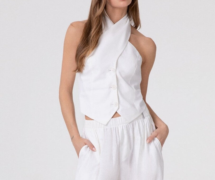 Hinnominate HMABW02635 Top Bianco Lino Slim