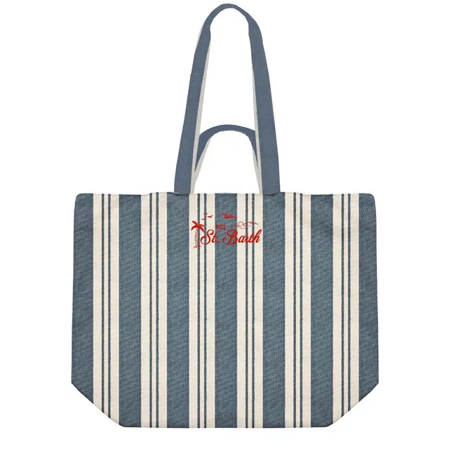 MC2 Saint Barth Essential Beach borsa Big Stripes Navy
