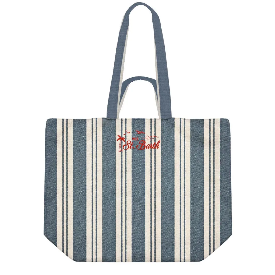 MC2 Saint Barth Essential Beach borsa Big Stripes Navy