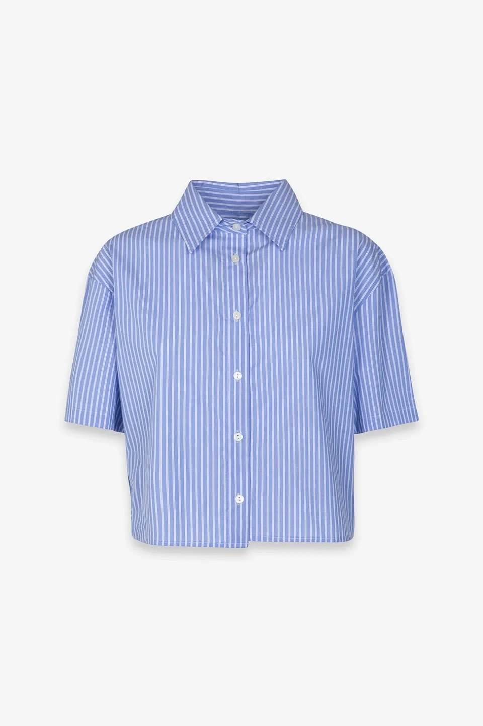 Gaelle Paris GAABW09837 camicia righe azzurra cotone over