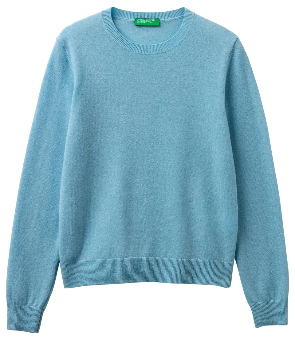 Benetton Maglia Girocollo Donna Lana Merino