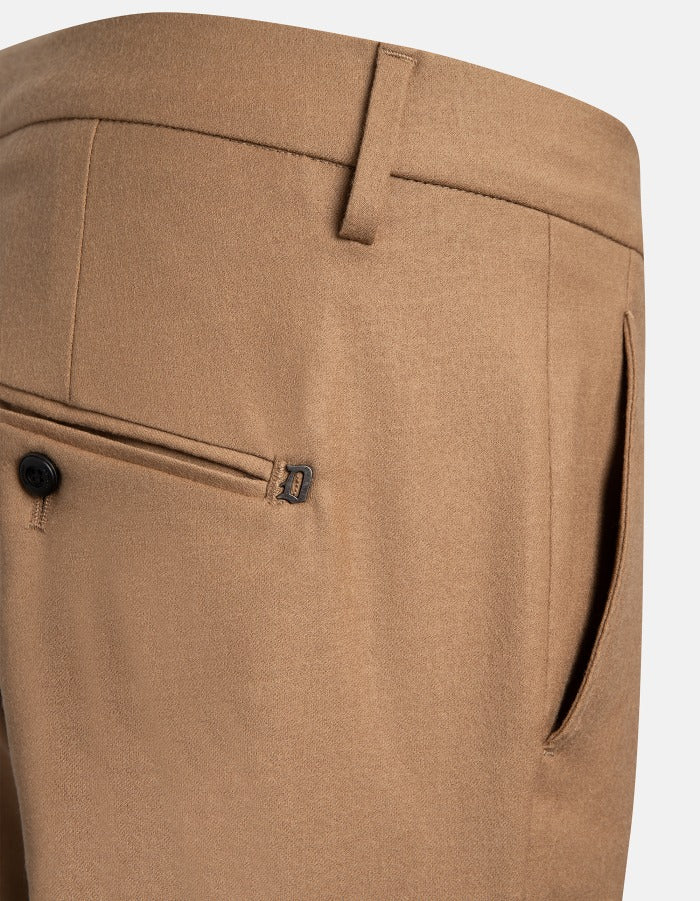 Dondup Gaubert UP235 pantalone cammello flanella slim