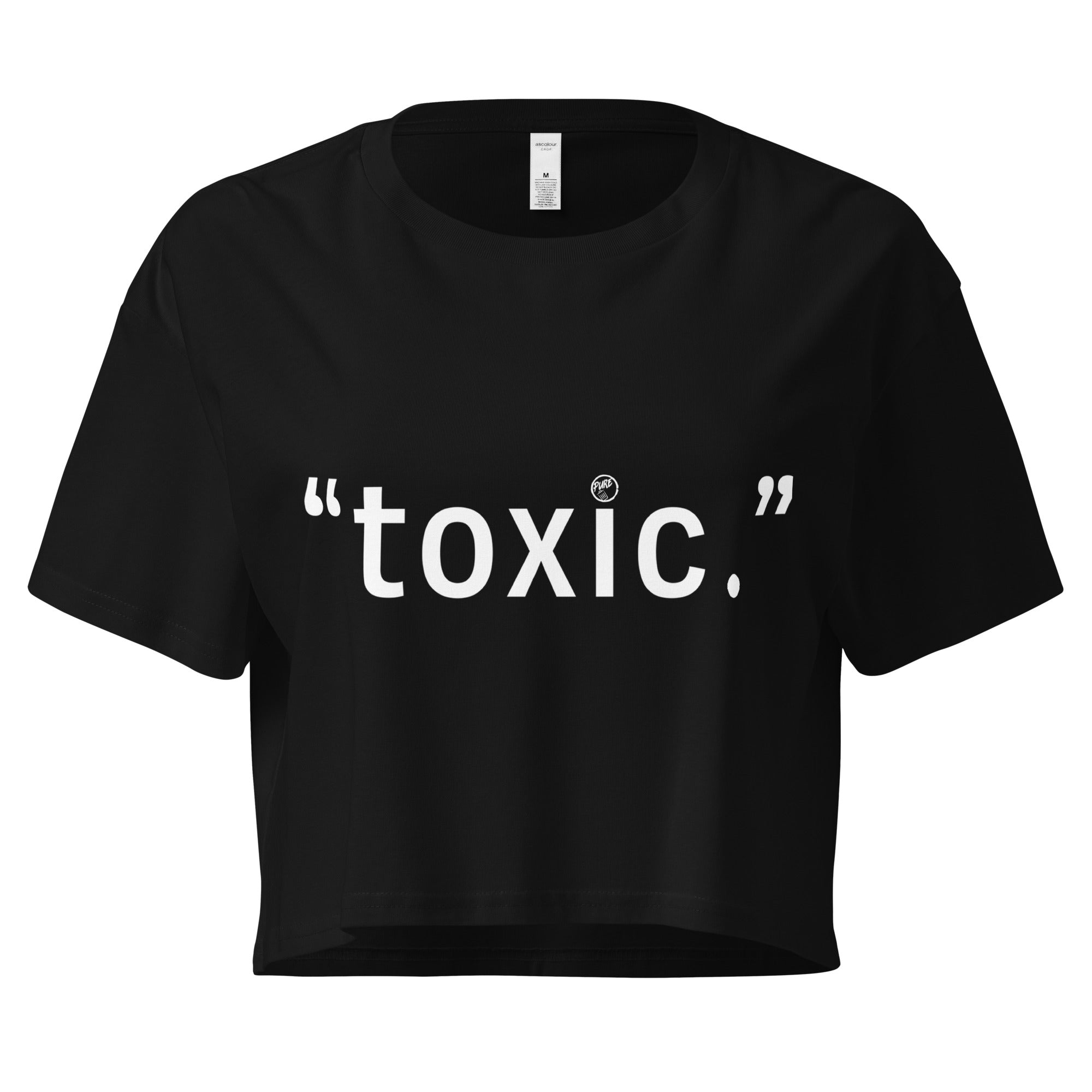 Pure Trash Womens T-Shirts toxic. crop top donna cotone nero