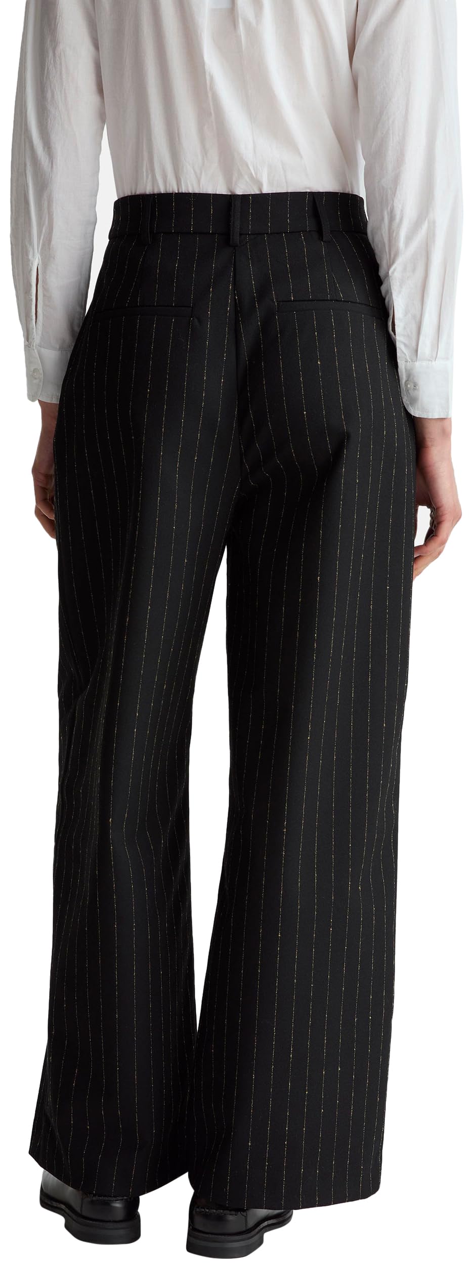 Benetton 4tuddf0af Pantaloni Donna 36 palazzo gessato