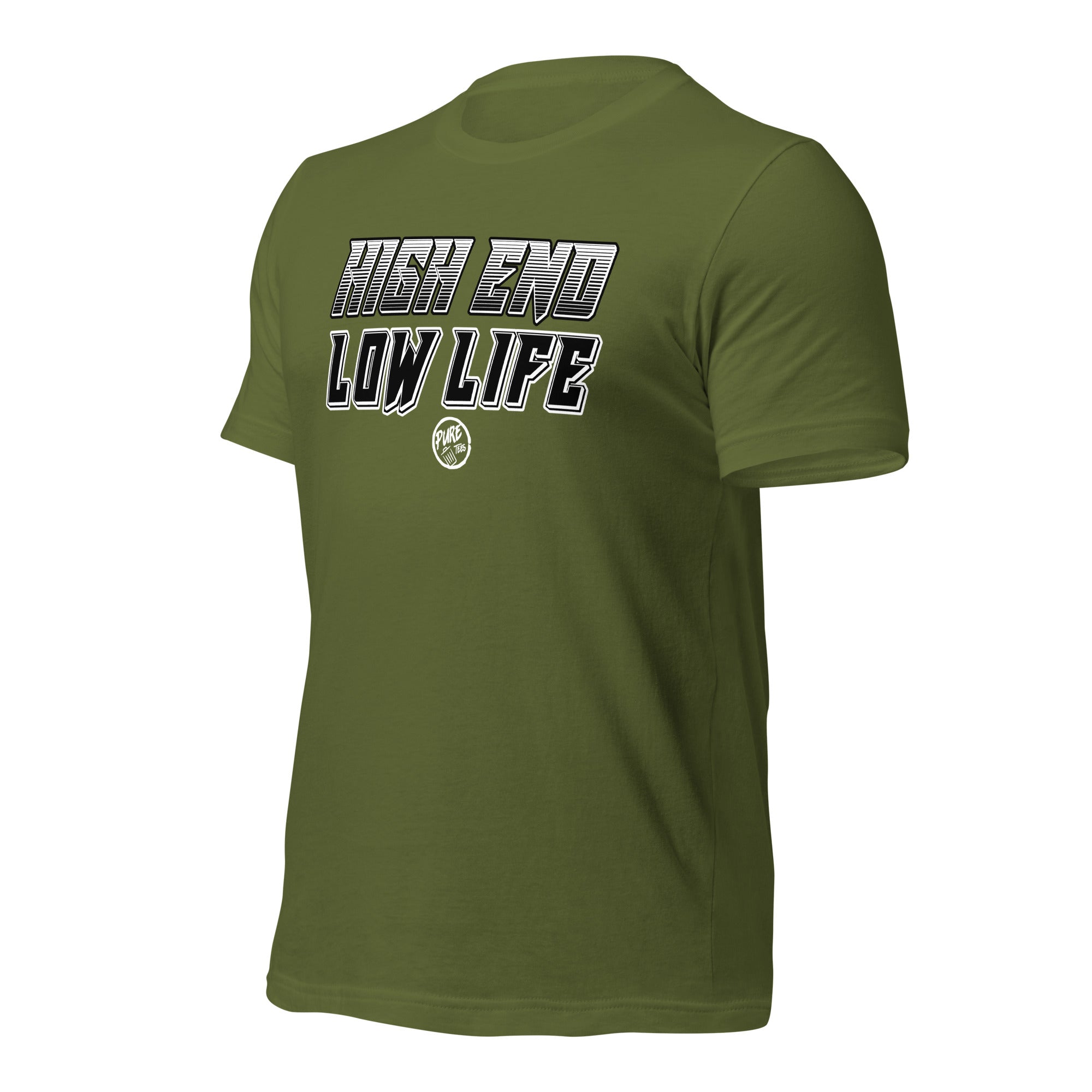 Pure Trash High End Low Life t-shirt uomo oliva