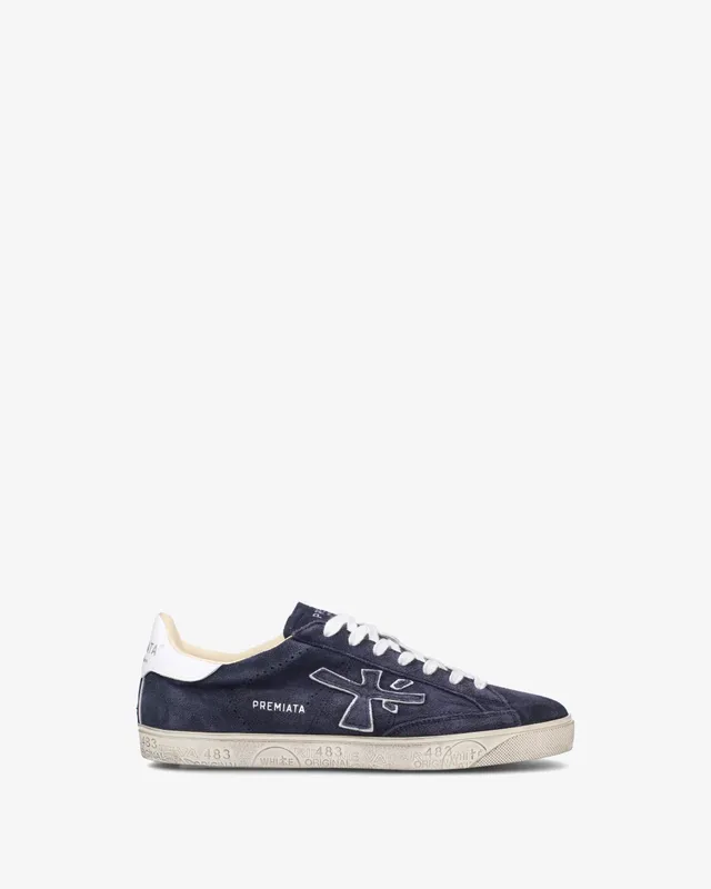 Premiata Steven 6643 sneaker uomo blu scamosciata