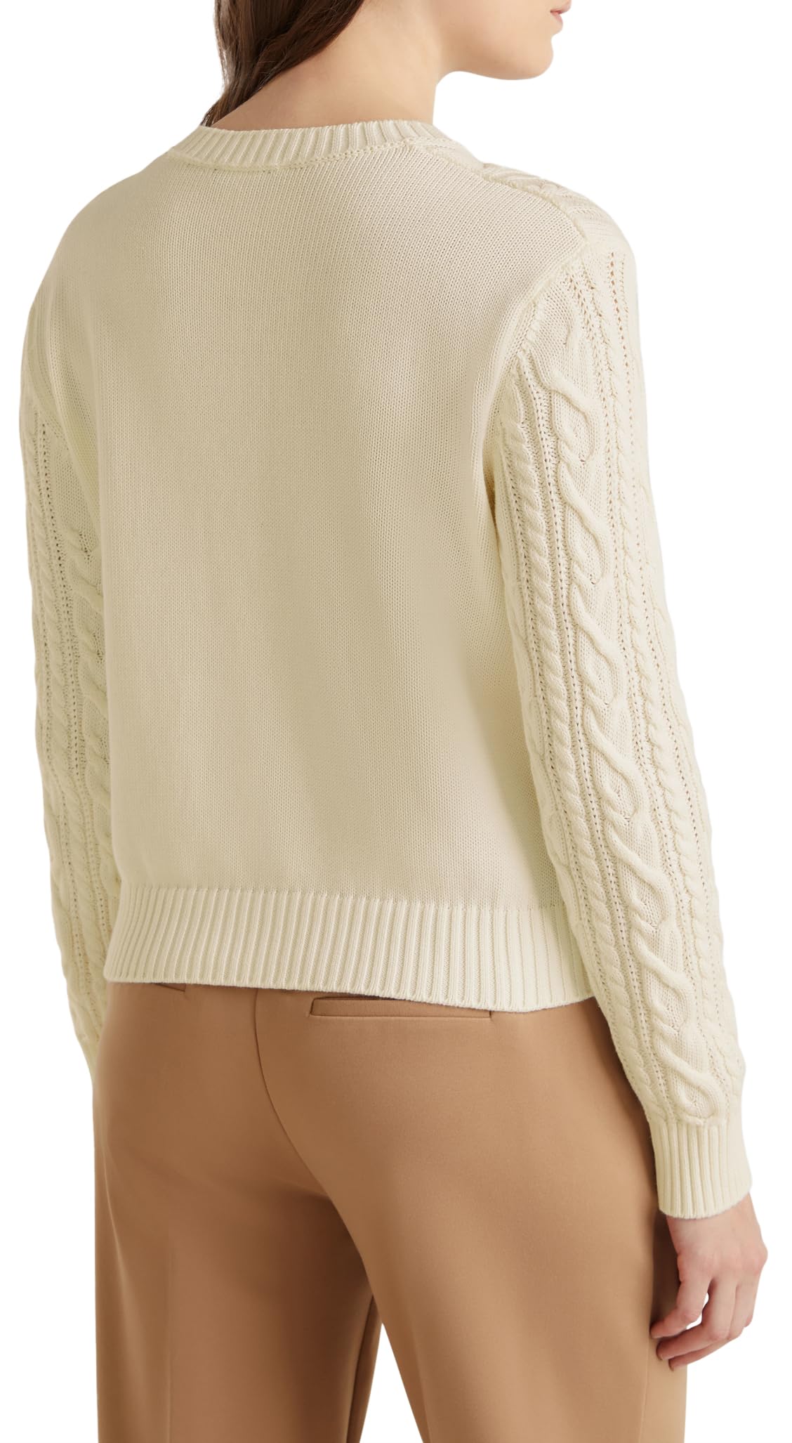 Benetton Maglieria Maglione Donna Girocollo Treccia Regular