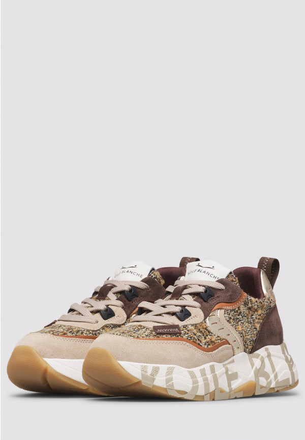 Voile Blanche Club 105 sneakers donna beige/marrone suede