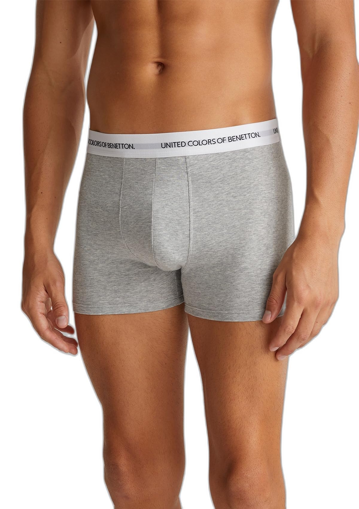 Benetton Boxer Uomo M Grigio Cotone Organico Gamba 9 cm