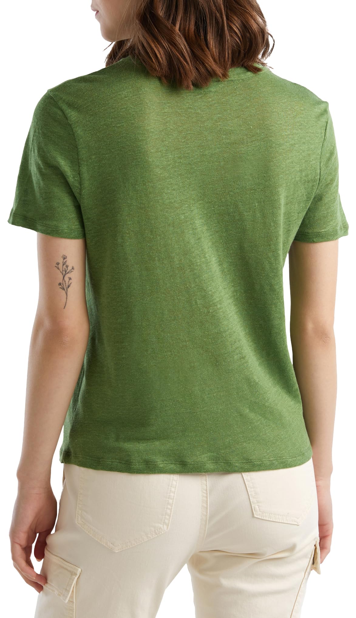 United Colors of Benetton T-Shirt Lino Donna Verde Bosco