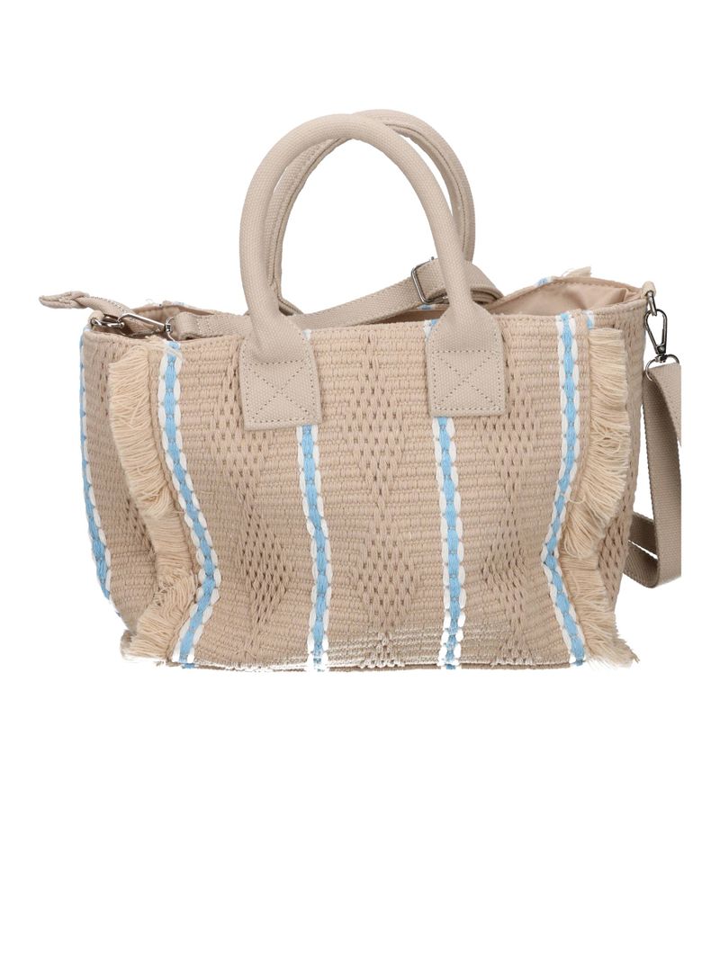 Gaelle Paris GAACW03187 Shopper Beige misto cotone logo rosa
