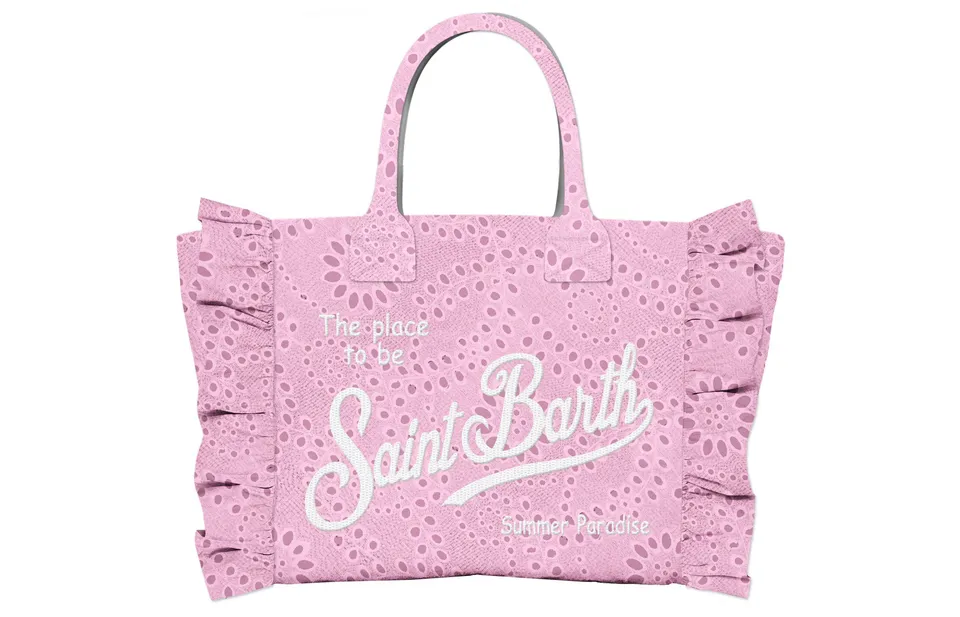 MC2 Saint Barth Vanity Mini Volant borsa rosa sangallo