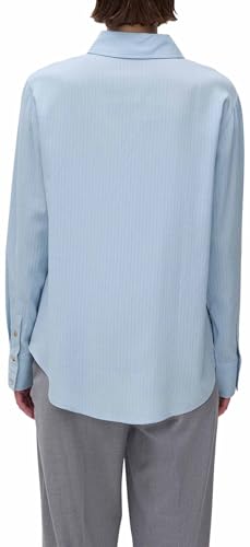 Benetton 5x0vdq0dc Camicia Donna Blu a Righe