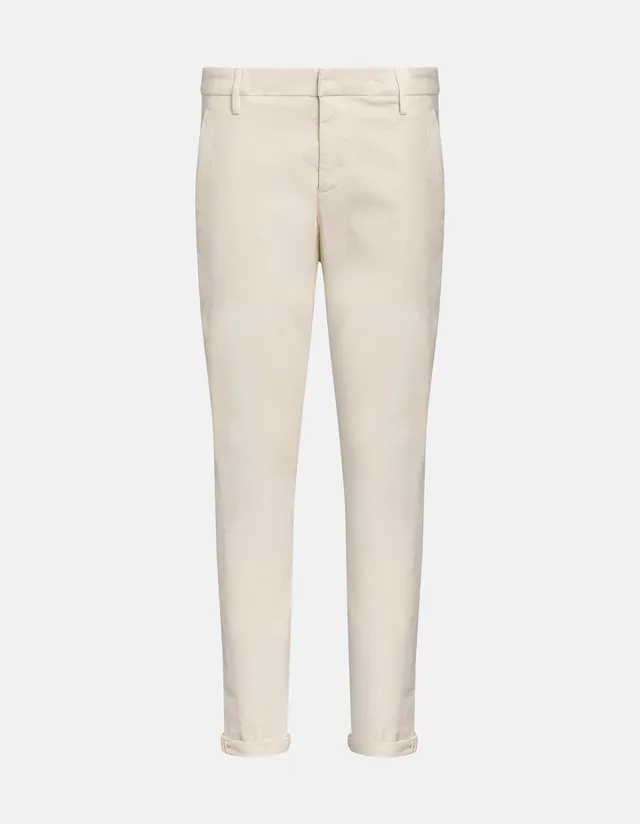 Dondup Gaubert UP235 VS0028U pantalone velluto avorio slim