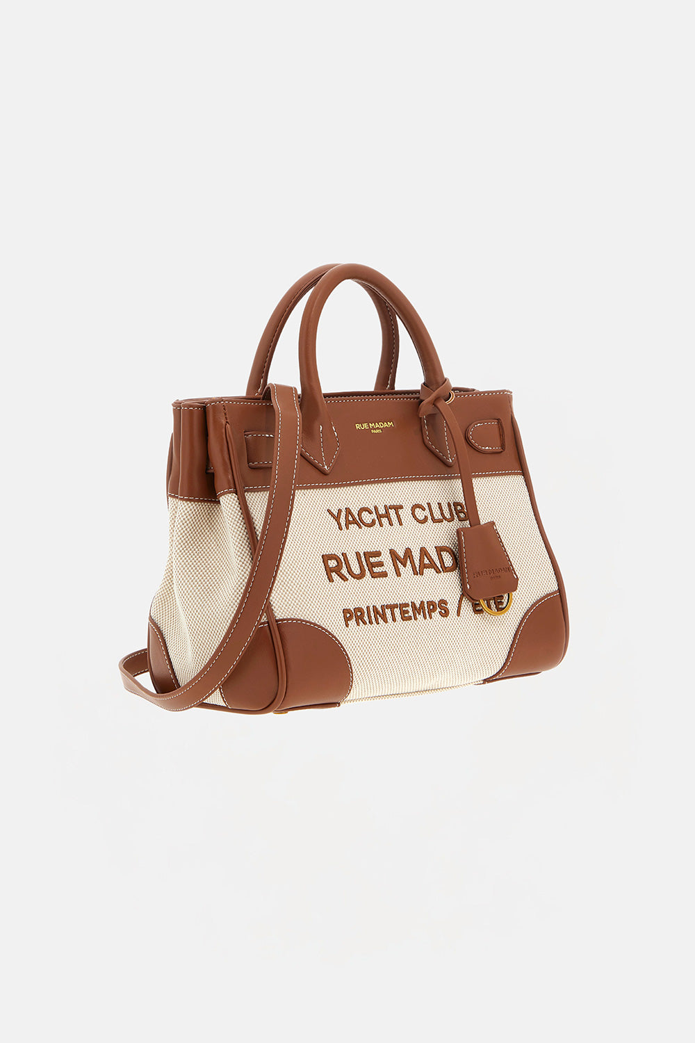 Rue Madam 1557 Riviera Mini Tote borsa donna canvas brown