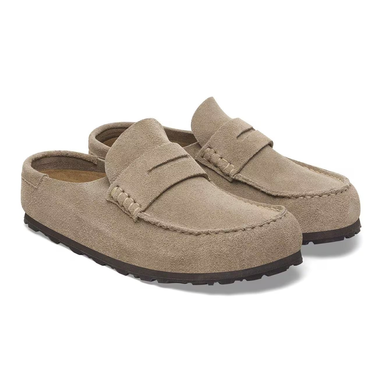 Birkenstock Naples 1029710 sabot uomo taupe camoscio