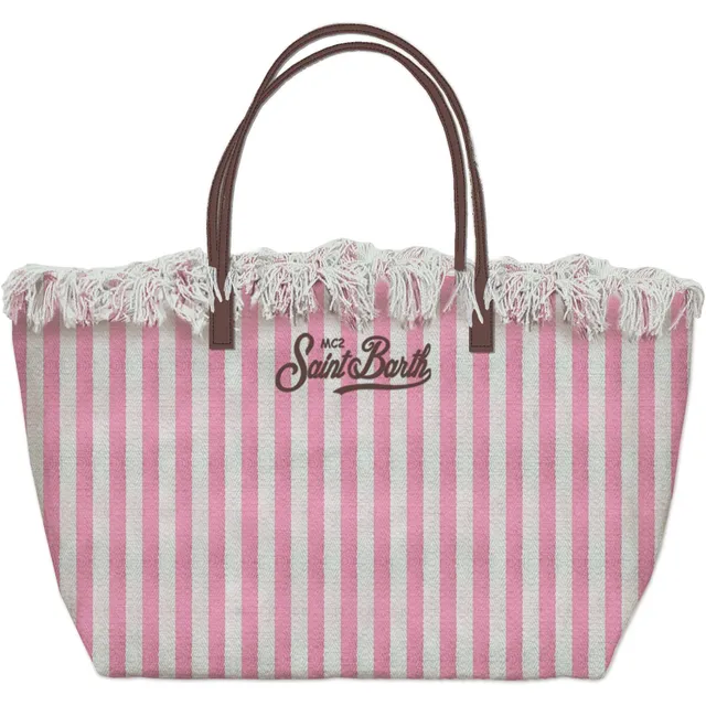 MC2 Saint Barth City Bag Fringe Borsa Rosa Stripes