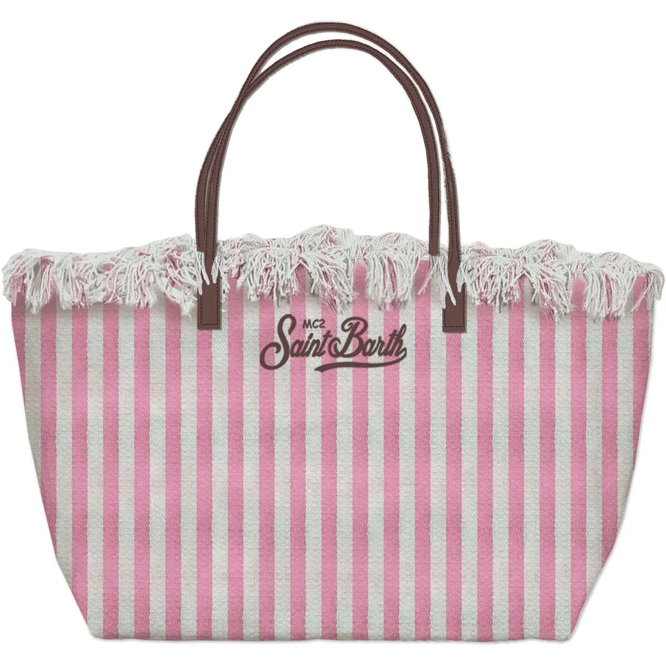 MC2 Saint Barth City Bag Fringe Borsa Rosa Stripes
