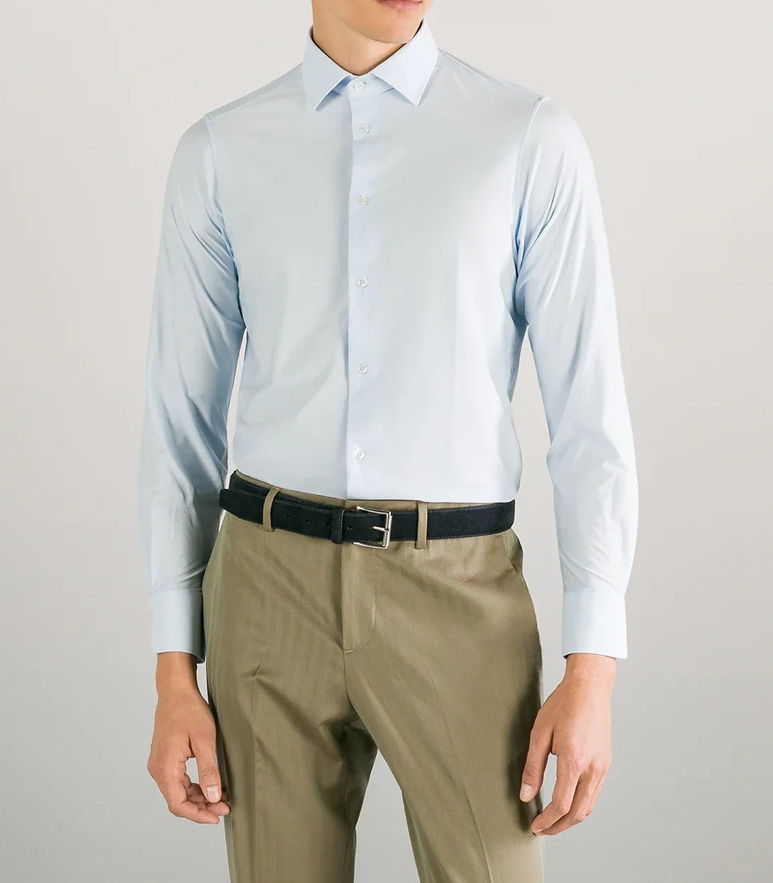 Cruna Manhattan 002 camicia uomo azzurro slim fit