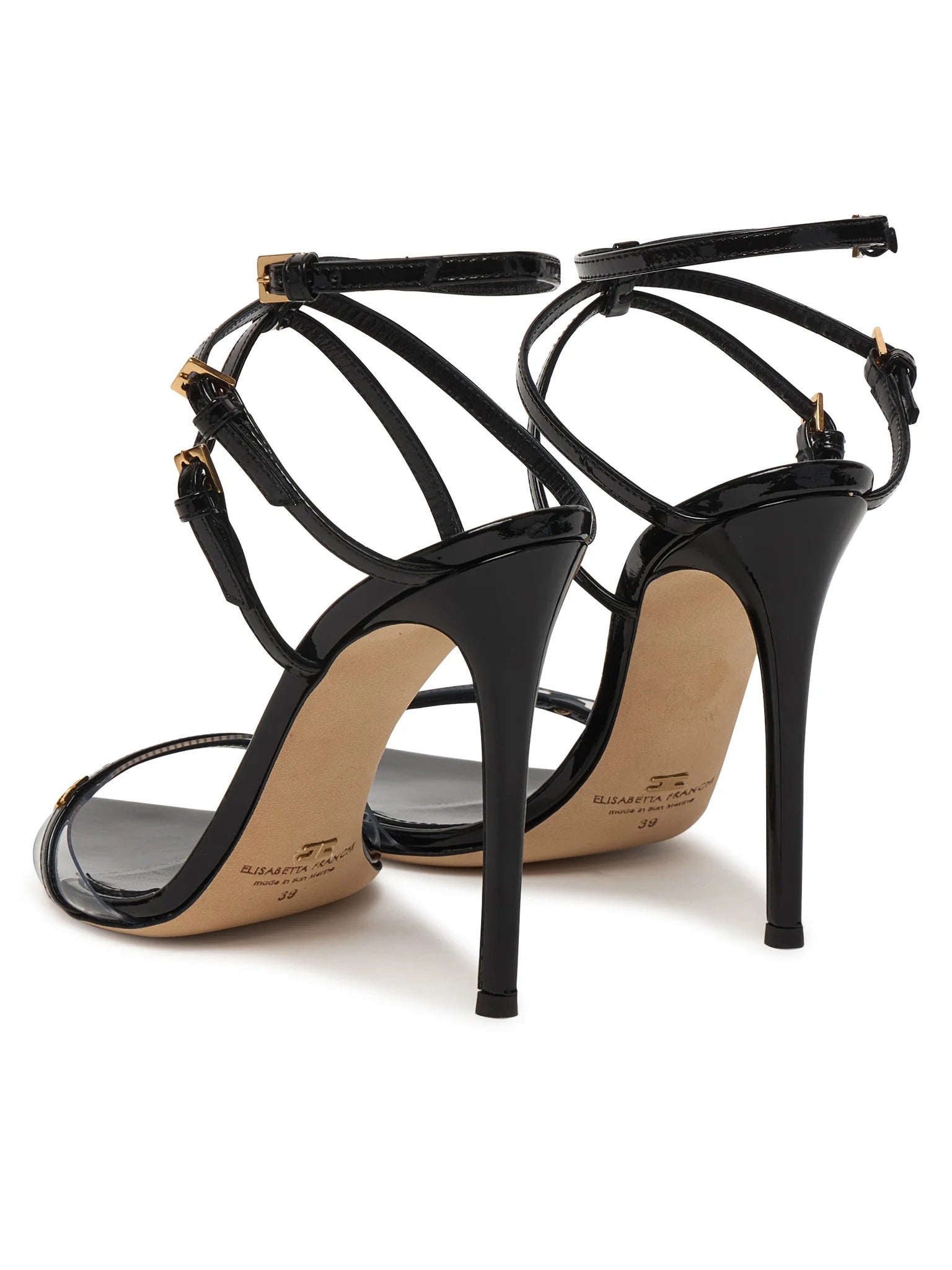 Elisabetta Franchi SA49L61E2 sandalo nero pelle tacco