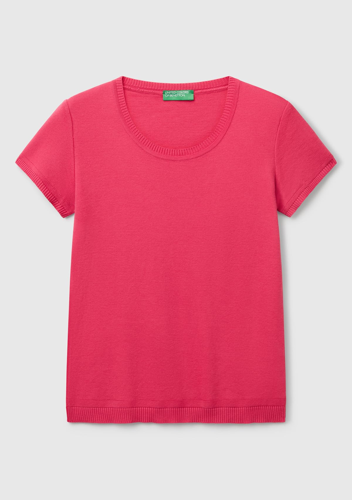 Benetton 1091d1m10 maglia donna girocollo tinta unita