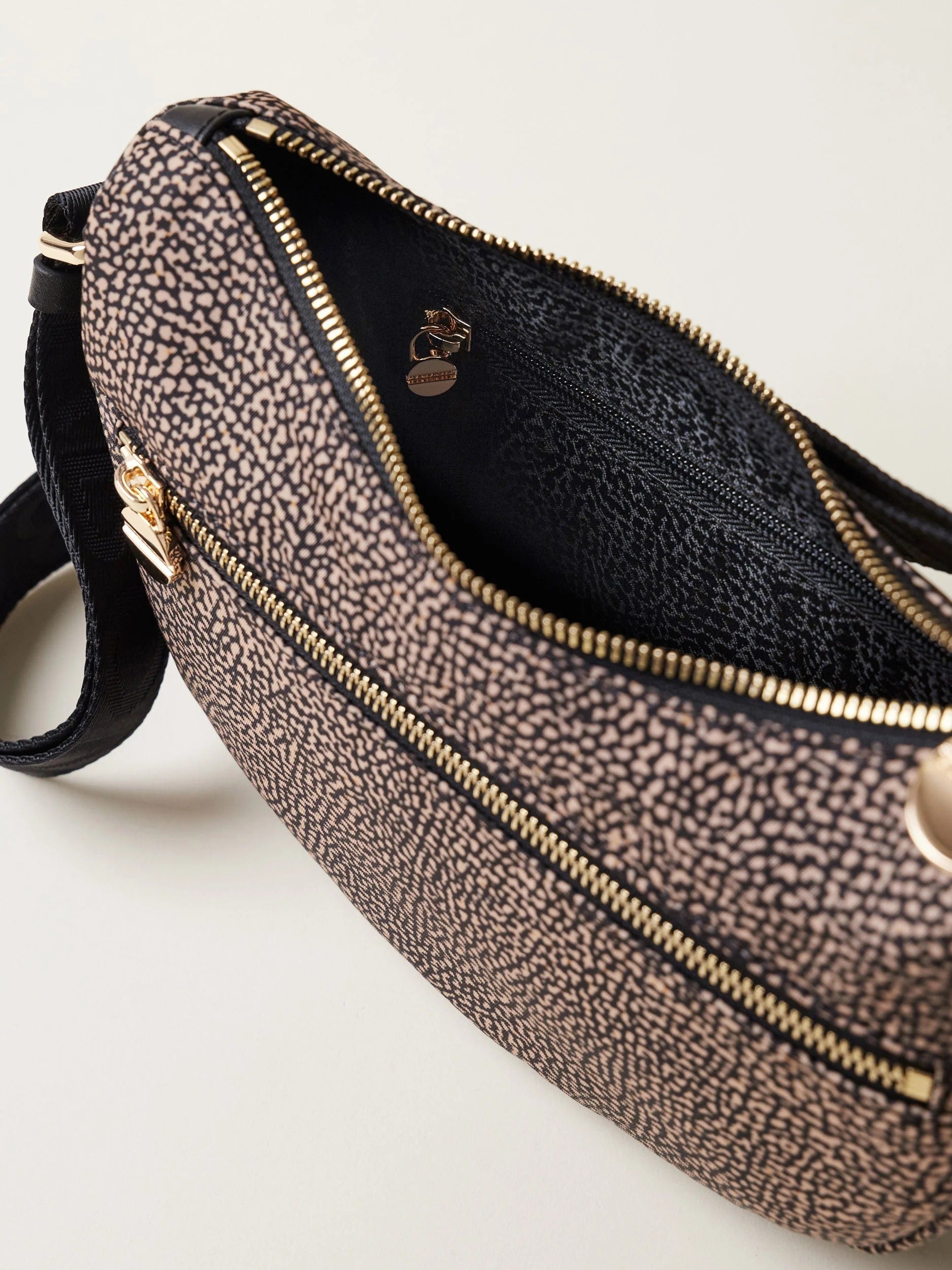 Borbonese Luna Mini 934137 I15 Borsa OP Naturale Nero