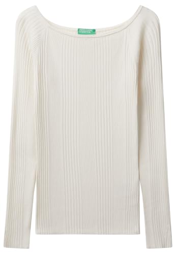 Benetton Maglieria Maglione Donna Viscosa Slim Scollo Ampio M