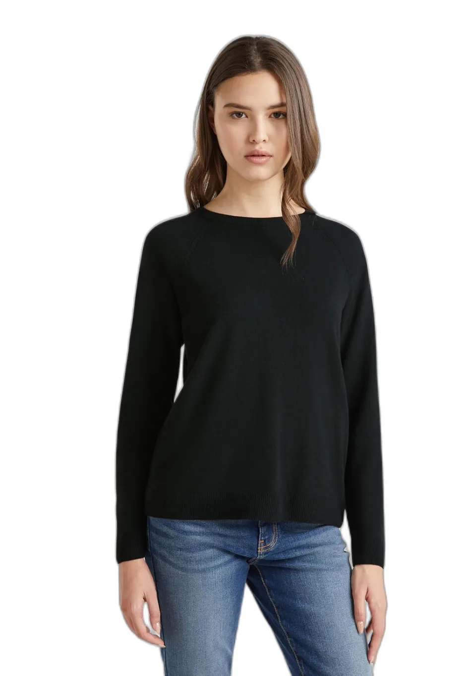 Benetton 1035d1p17 Maglia Donna Manica Lunga Nero