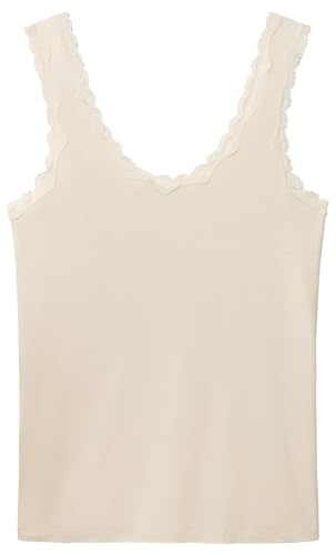Benetton Intimo e Pigiami 3OVL1H009 Canottiera Beige XS pizzo