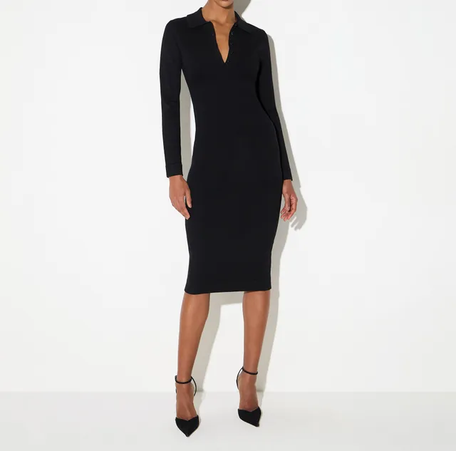 Elisabetta Franchi AM59S67E2 abito midi nero polo