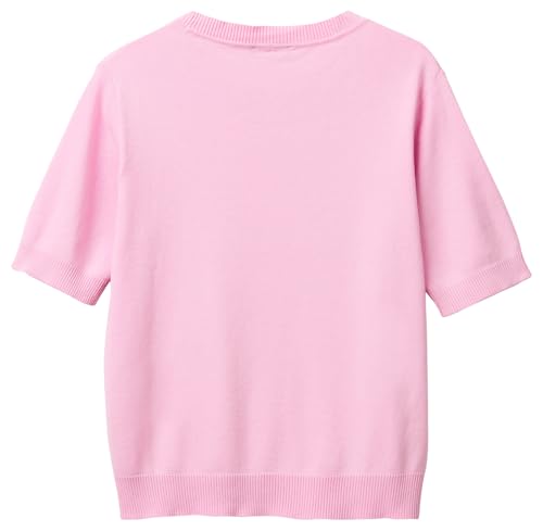 Benetton Maglia Donna Girocollo Manica Corta Tinta Unita