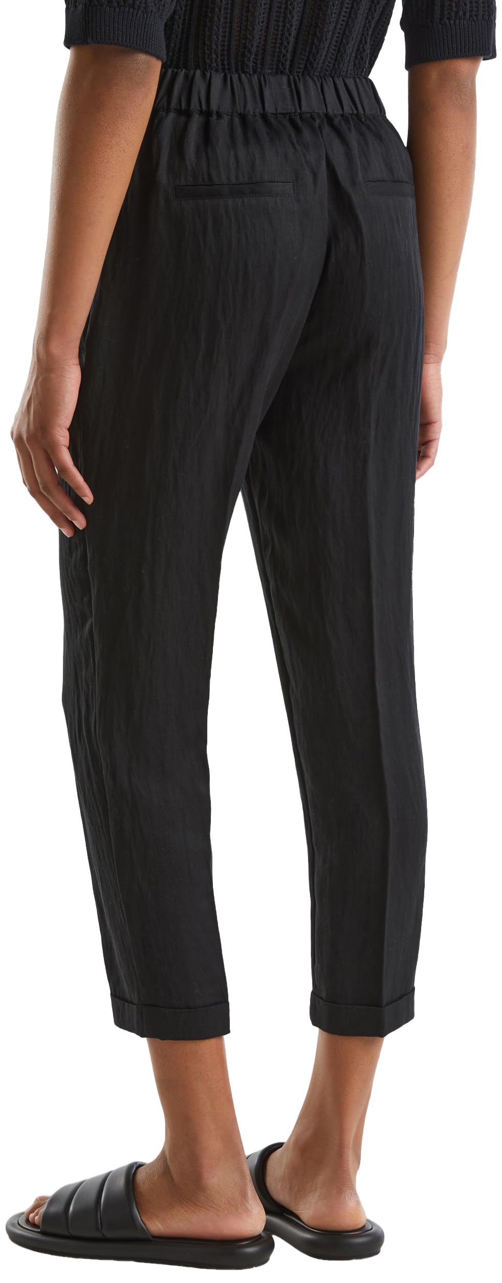 Benetton 47ozdf079 Pantaloni Regular Donna Nero