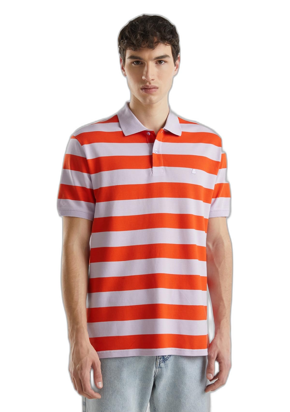 Benetton Polo Uomo a Righe manica corta cotone relaxed