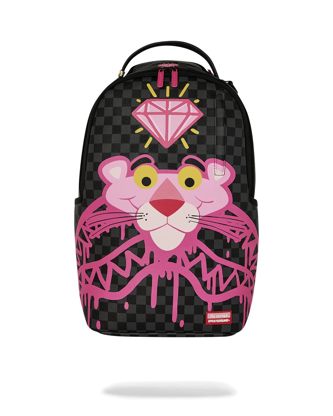 Sprayground Pink Panther Drippy Diamonds zaino nero rosa PVC