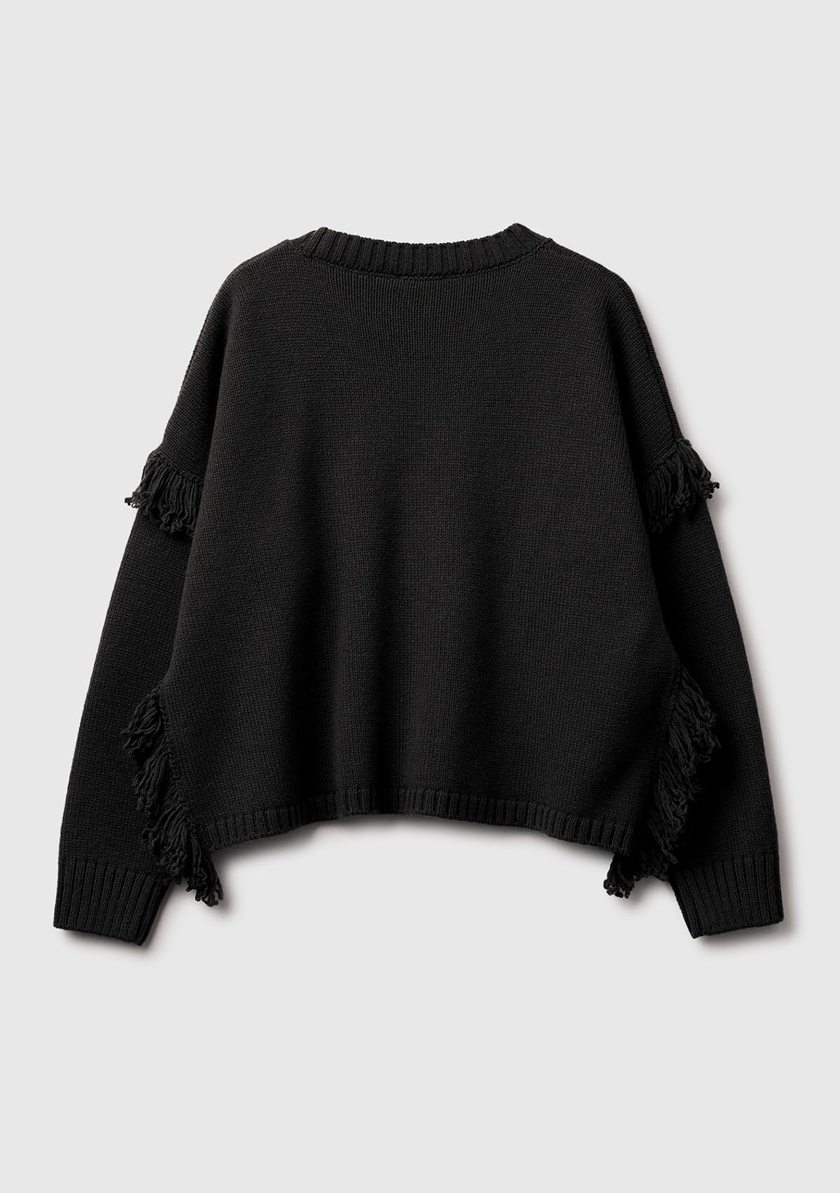 Benetton Maglieria 191vd10ez Maglione Donna Nero Boxy