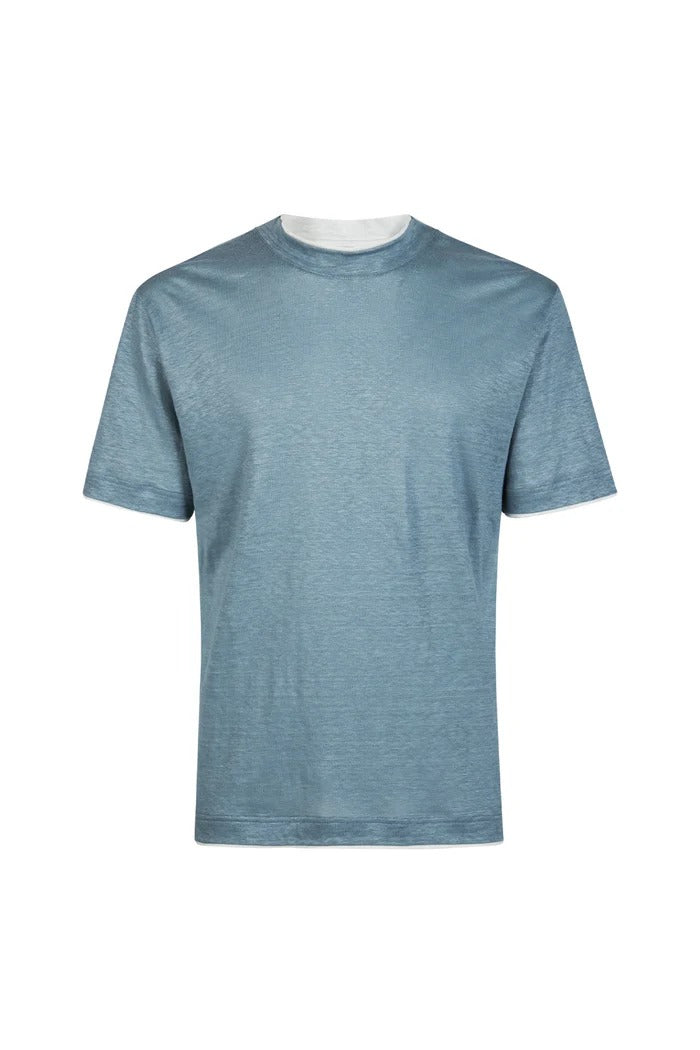 Eleventy M75TSHM07 t-shirt uomo lino denim bianco