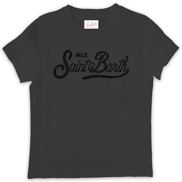 MC2 Saint Barth Elly 02295L T-shirt bambina nero strass cotone