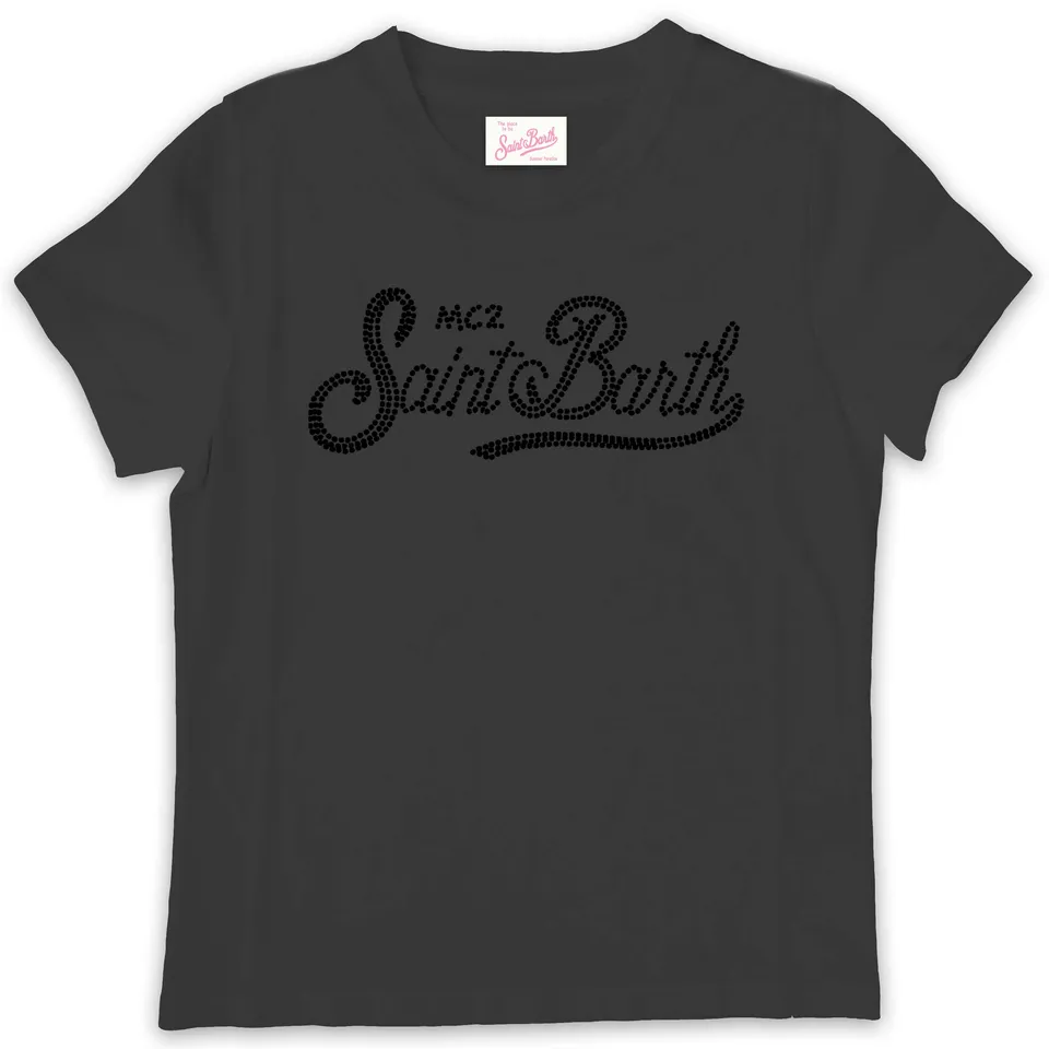MC2 Saint Barth Elly 02295L T-shirt bambina nero strass cotone