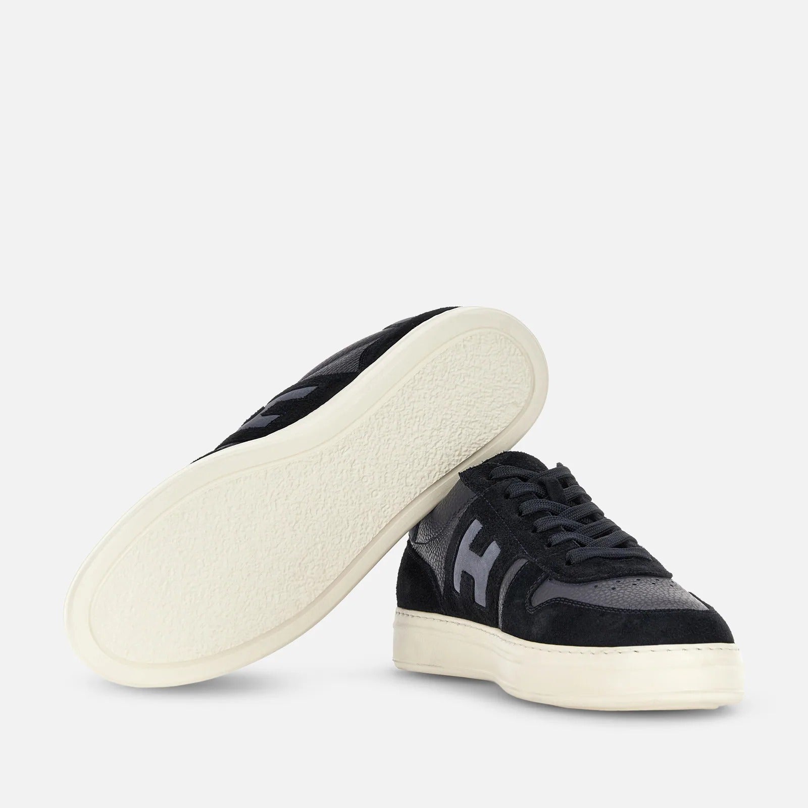 Hogan H-TV sneaker uomo blu pelle suede memory foam