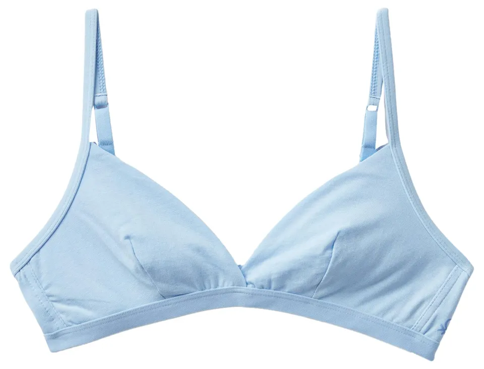 Benetton Triangolo Reggiseno Cotone Organico Celeste 2k3