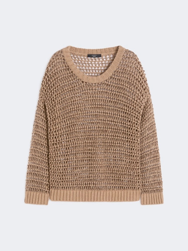 Max Mara Onirica WKDONIRICA Maglia Cuoio Rete Lino Donna