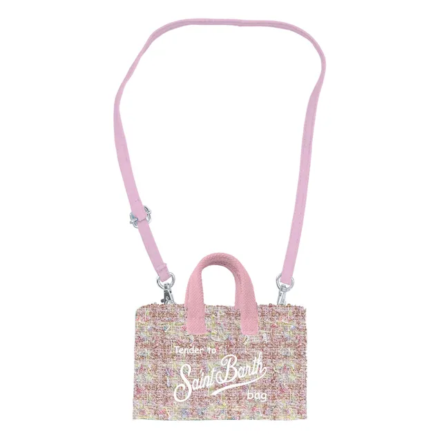 MC2 Saint Barth Phone Bag borsa tweed rosa telefono