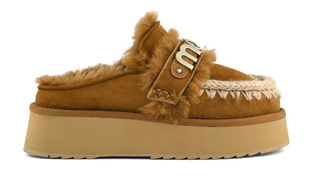 Mou Platform Clog FW681006A ciabatta cognac montone