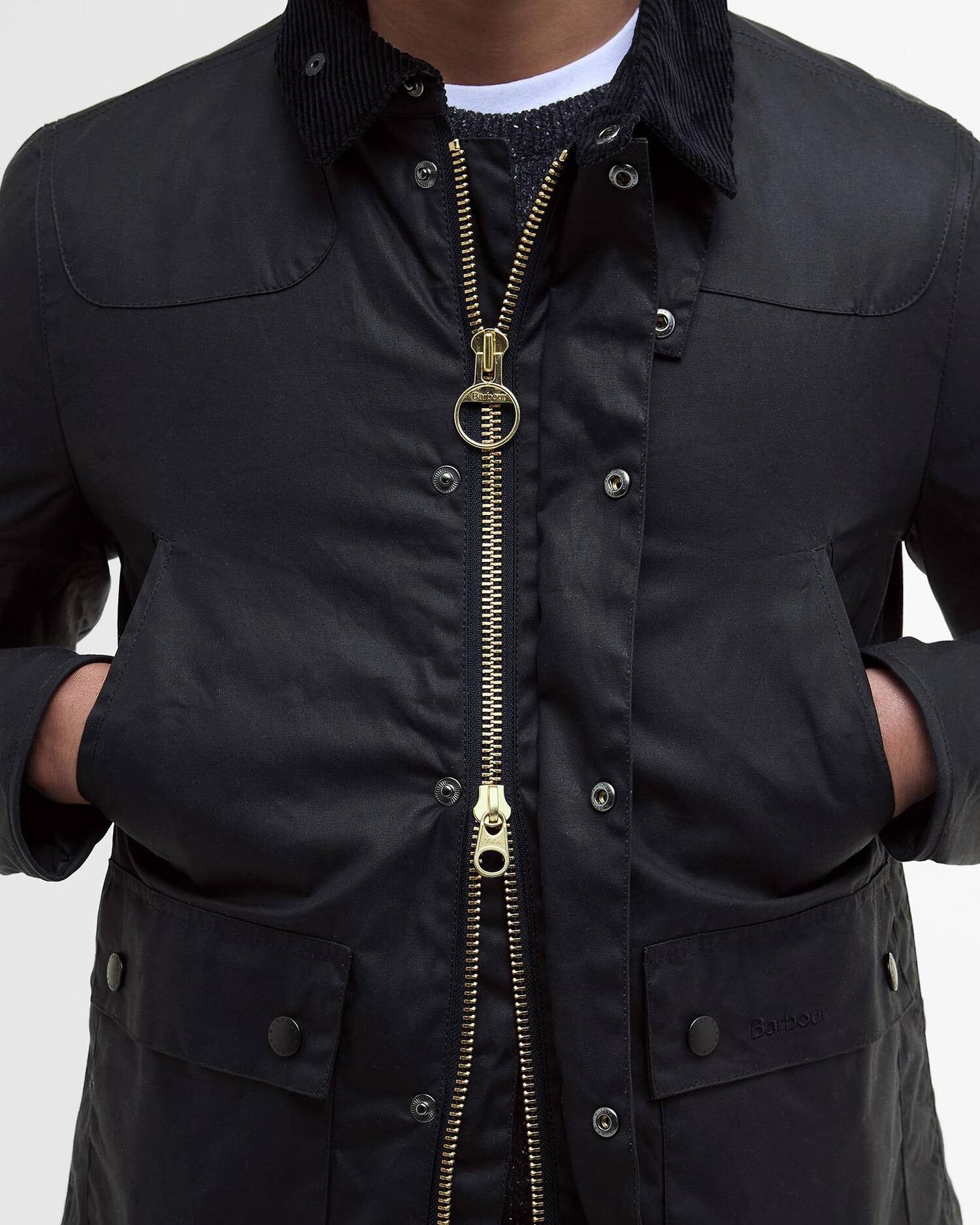 Barbour Reelin Wax MWX1106 giacca uomo navy cerata