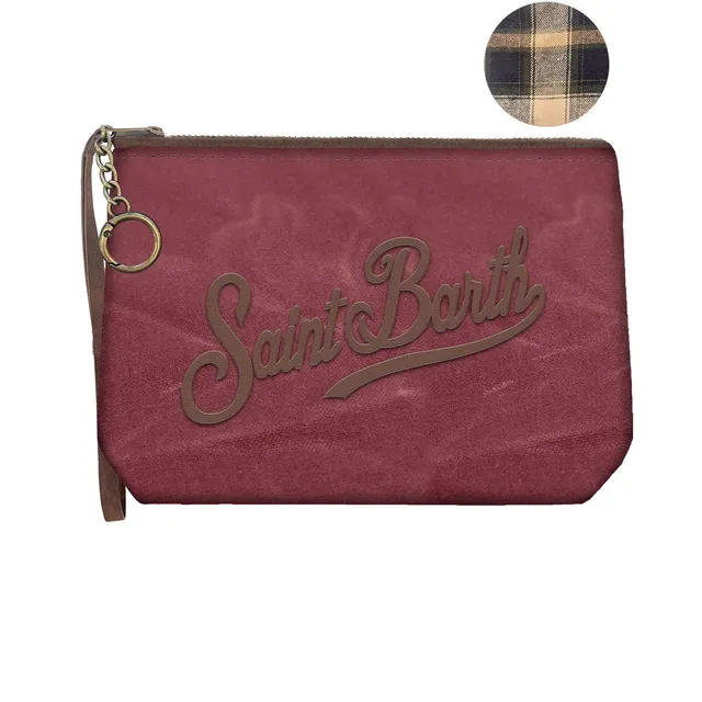 MC2 Saint Barth Aline Mini Wax pochette bordeaux marrone