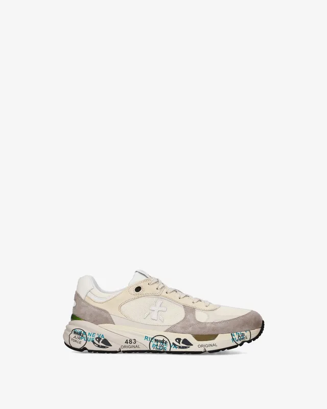 Premiata Mase 8018 Sneakers Uomo Bianco Beige Grigio