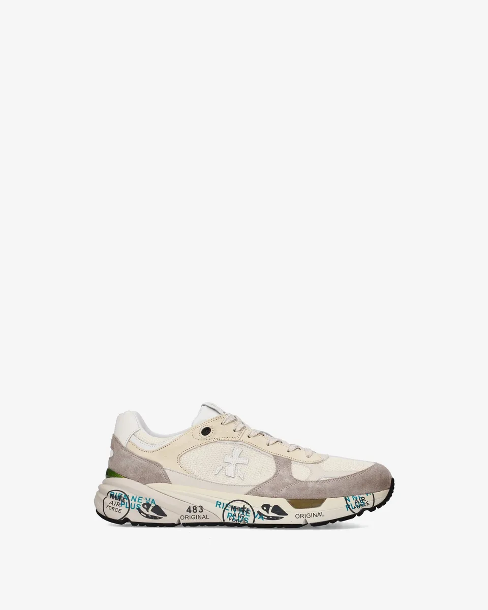 Premiata Mase 8018 Sneakers Uomo Bianco Beige Grigio