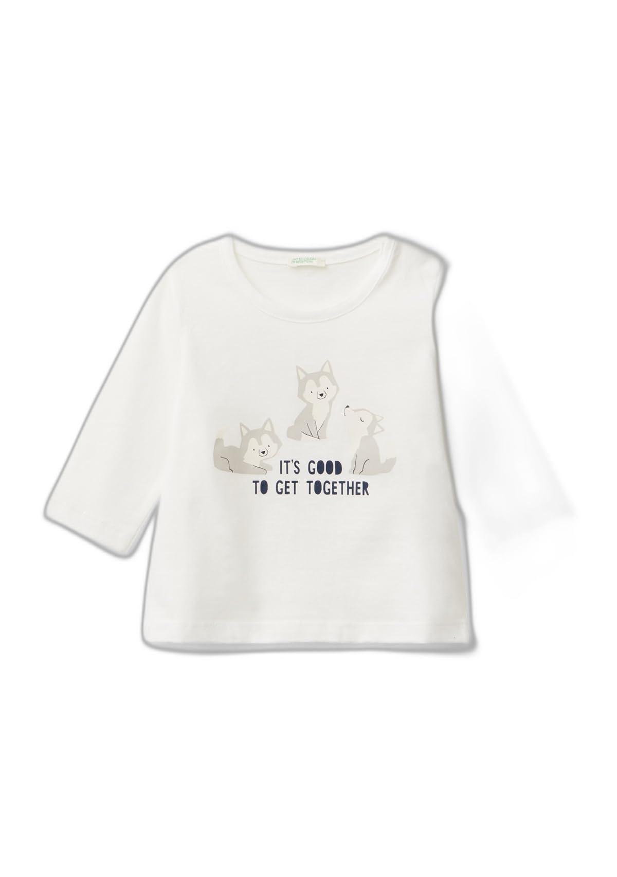 Benetton 3ATNA105I T-Shirt Maglietta Bimbi Cotone Bio